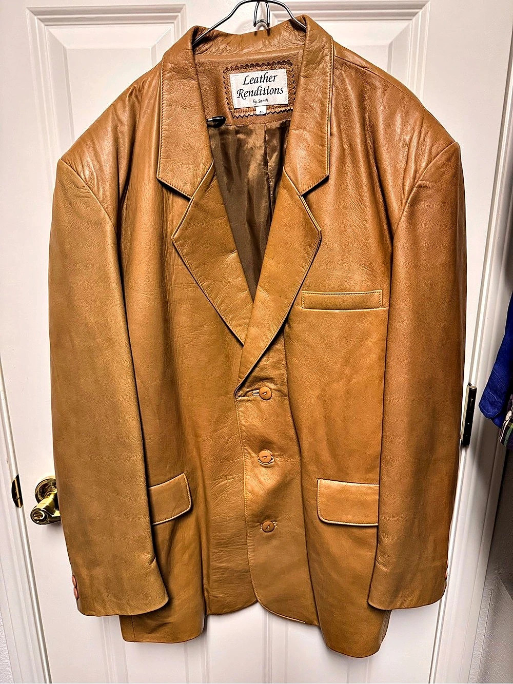 Leather Renditions Leather Blazer Jacket in Brown Size 46 Like New